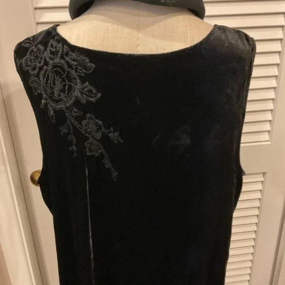 Johnny Was Black Velvet Maxi Dress - Picture 3 of 16